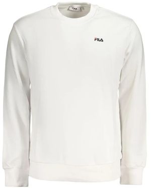 Fila Logo-Embroidered Crew-Neck Sweatshirt - White
