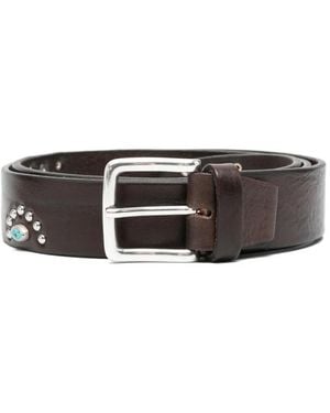 Alberto Luti Embellished Leather Belt - Brown