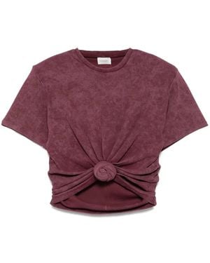 Magda Butrym Knotted Round-Neck T-Shirt - Purple