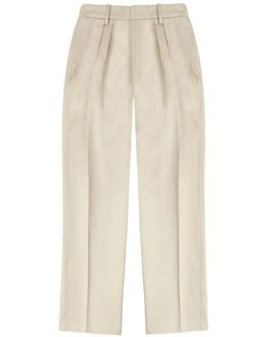 Fortela Janet Pleat High-Waist Trousers - White