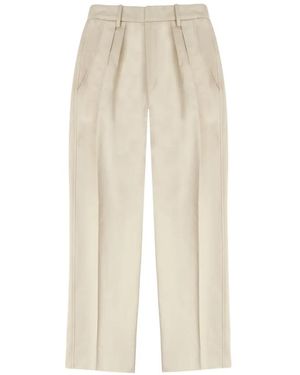 Fortela Janet Pleat High-Waist Trousers - White