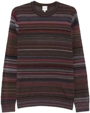 Paul Smith Pull En Mérinos À Rayures - Brown