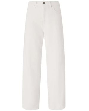Pinko Pantalones De Algodón Ligeramente Abombados - Blanco