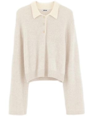 Bellerose Button-Up Collared Sweater - White