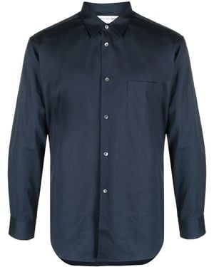 Comme des Garçons Pointed Collar Cotton Shirt - Blue
