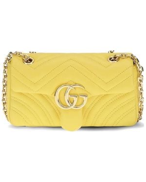 Gucci Small Gg Marmont Quilted Shoulder Bag - Yellow