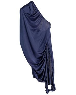 Atlein One-Shoulder Gathered Blouse - Blue