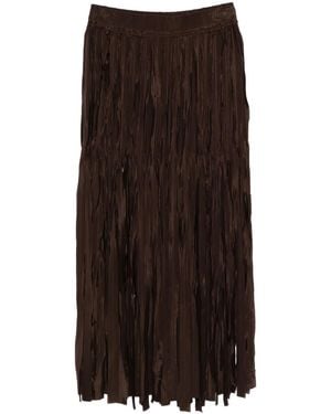 Alysi Pleated Skirt - Brown