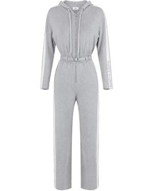 Elisabetta Franchi Belted Hooded Jumpsuit - Grey