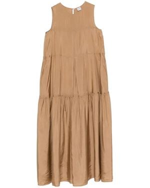 Aspesi Robe Sans Manches À Volants Superposés - Natural