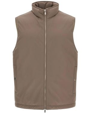 Brunello Cucinelli Chaleco acolchado con cuello alto - Marrón