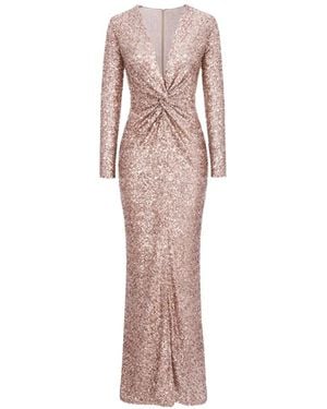ROSERRY Merilyn Sequin-Embellished Knotted Maxi Dress - Pink