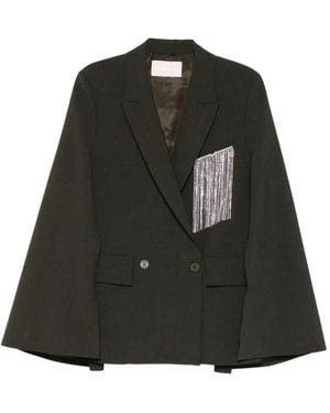 Circus Hotel Manteau Frangé À Boutonnière Croisée - Noir