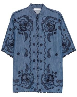 Zimmermann Aster Hemd Mit Stickerei - Blau