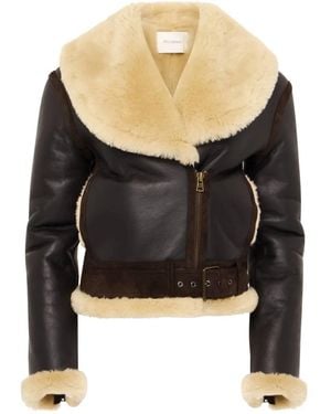 JW Anderson Lederjacke Mit Shearling-Kragen - Schwarz