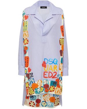 DSquared² Vestido midi de algodón - Azul