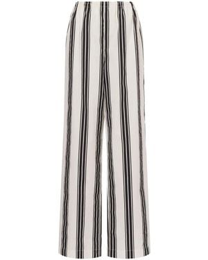 Philosophy Di Lorenzo Serafini Tailored Neutrals Trousers With Straight Leg Cut - White