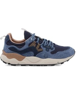 Flower Mountain Yamano 3 Suede-Panelled Trainers - Blue