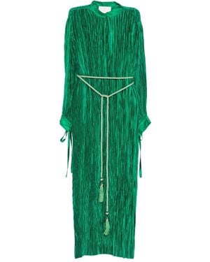 Reem Al Dhaheri Pleated Belted Maxi Dress - Green