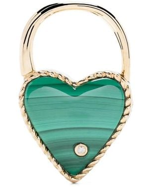 Yvonne Léon Orecchino Creole Cadenas Coeur Con Diamanti - Verde