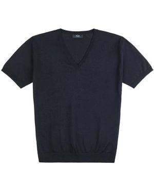 Fay V-Neck Short-Sleeve T-Shirt - Blue