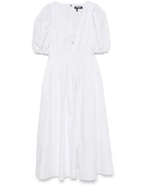 ROTATE BIRGER CHRISTENSEN Midikleid Mit Puffärmeln - Weiß