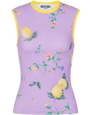 Moschino Floral-Print Vest - Purple