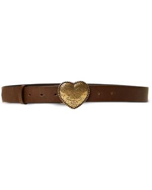 Twinset Leather Belt With Heart - White