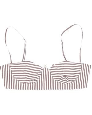 LA ROSE Striped Bralette - White