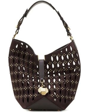 Lanvin Cutout Studded Bucket Bag - Black