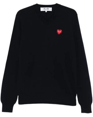 COMME DES GARÇONS PLAY Pullover Mit V-Ausschnitt - Schwarz