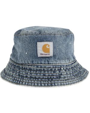Carhartt Logo-Patch Denim Bucket Hat - Blue