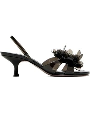 FARM Rio 65Mm Flower-Embellished Slingback Sandals - Black