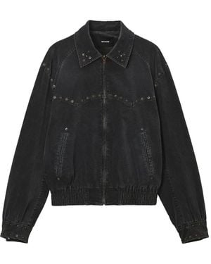 we11done Chaqueta con apliques y cremallera - Negro