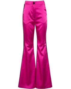 MITILIANE COUTURE Side-Appliqué Flared Trousers - Pink