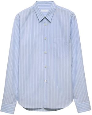 Prada Cotton Stripe Shirt - Blue