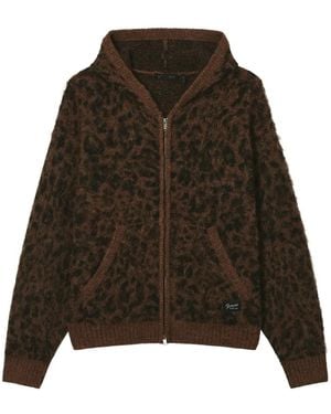 FIVE CM Sudadera Con Capucha Y Motivo De Leopardo - Marrón