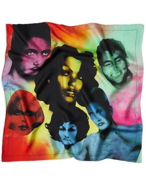 Versace Foulard 70X70 Bio Silk Twill "The Party" Inkjet Print - Red