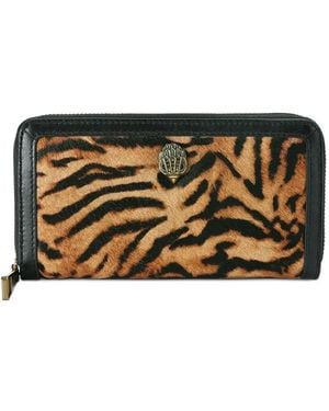 Kurt Geiger Tiger-Print Eagle-Head Wallet - Black