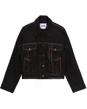 MSGM Topstitching Denim Jacket - Black