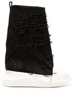 Rick Owens グレー Slashed Fogachine スニーカー - ブラック