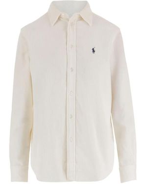 Polo Ralph Lauren Embroidered-Logo Corduroy Shirt - White