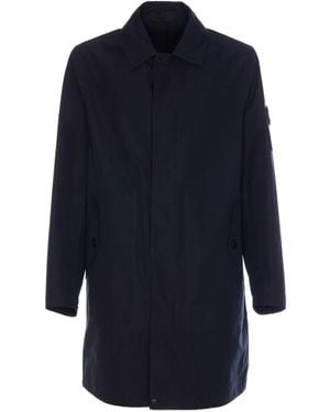 Stone Island Weatherproof Trench Coat - Blue