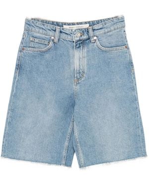 Marc O' Polo Frayed-Hem Denim Shorts - Blue