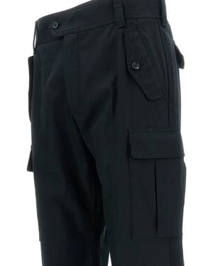McQueen Buttoned Cargo-Pocket Trousers - Black