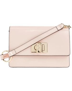 Furla Logo Clasp Shoulder Bag - Natural