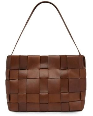 St. Agni Woven Mini Tote Bag - Brown