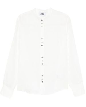 Alpha Studio Chemise À Boutonnière Sur Le Devant - White