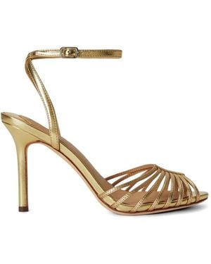 Ralph Lauren Mckayla Caged Leather Sandals - Metallic
