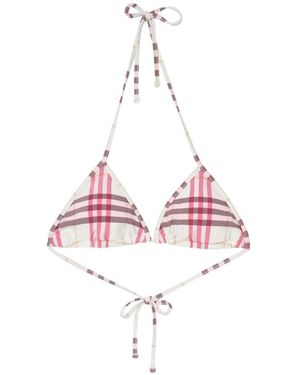 Burberry Check Bikini Top - Pink
